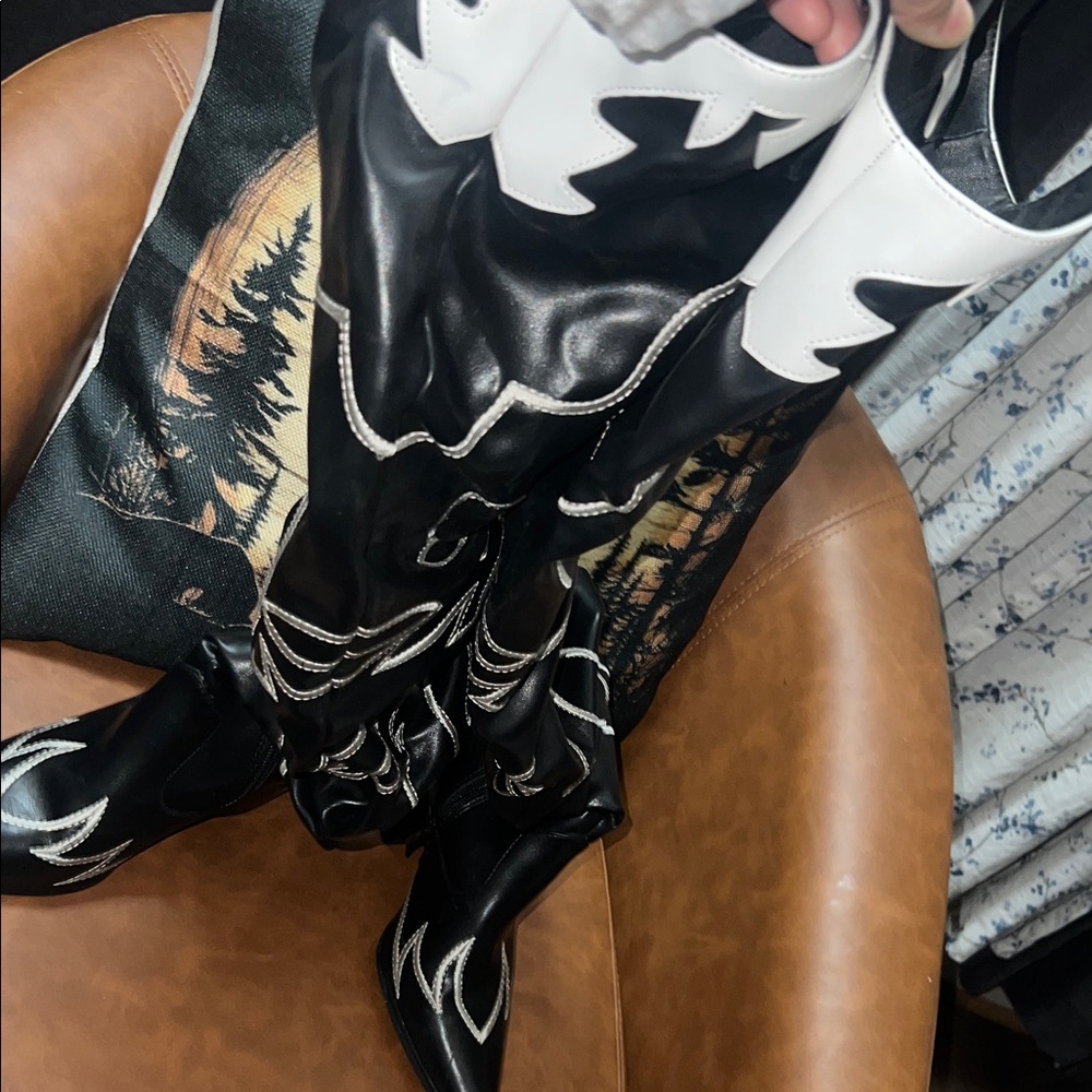 Black and White Cowboy Boots